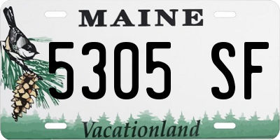 ME license plate 5305SF