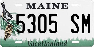 ME license plate 5305SM