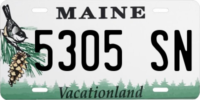 ME license plate 5305SN