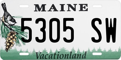 ME license plate 5305SW