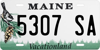 ME license plate 5307SA