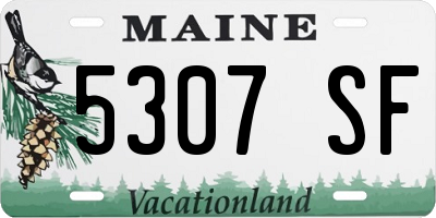 ME license plate 5307SF