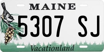 ME license plate 5307SJ