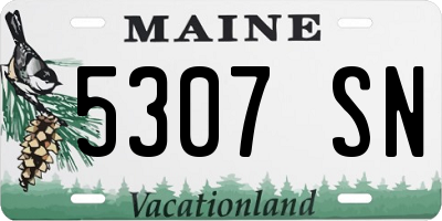 ME license plate 5307SN