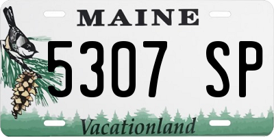ME license plate 5307SP