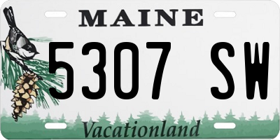 ME license plate 5307SW