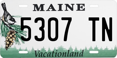 ME license plate 5307TN