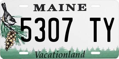 ME license plate 5307TY