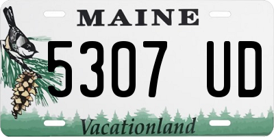 ME license plate 5307UD