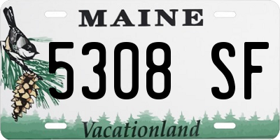 ME license plate 5308SF