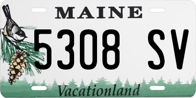 ME license plate 5308SV