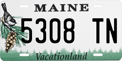 ME license plate 5308TN