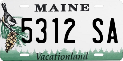 ME license plate 5312SA