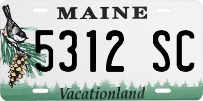 ME license plate 5312SC
