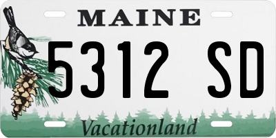 ME license plate 5312SD