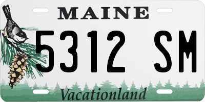 ME license plate 5312SM