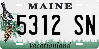 ME license plate 5312SN