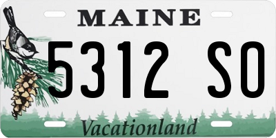 ME license plate 5312SO