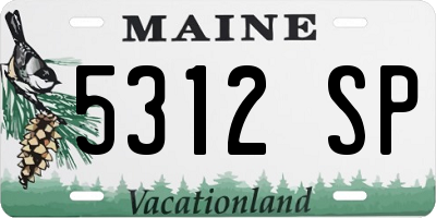 ME license plate 5312SP