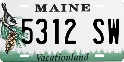 ME license plate 5312SW