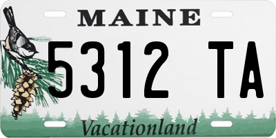 ME license plate 5312TA