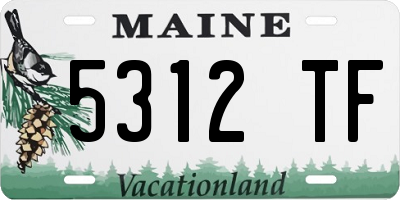 ME license plate 5312TF