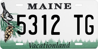 ME license plate 5312TG