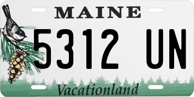 ME license plate 5312UN