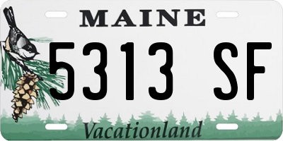 ME license plate 5313SF