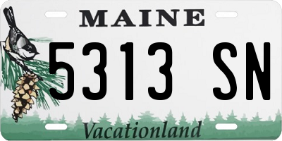 ME license plate 5313SN
