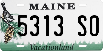 ME license plate 5313SO