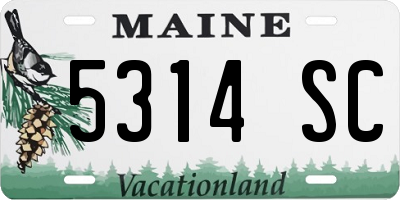 ME license plate 5314SC