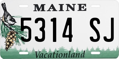 ME license plate 5314SJ