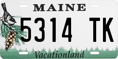 ME license plate 5314TK