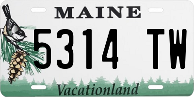 ME license plate 5314TW