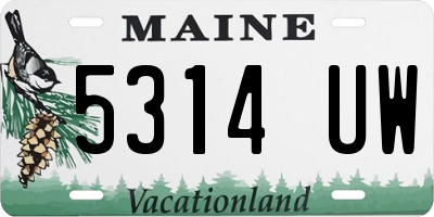 ME license plate 5314UW