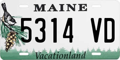 ME license plate 5314VD