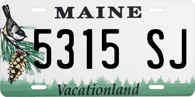 ME license plate 5315SJ