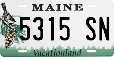 ME license plate 5315SN