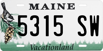 ME license plate 5315SW