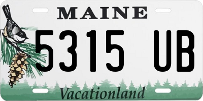 ME license plate 5315UB