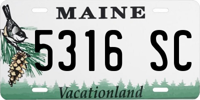 ME license plate 5316SC