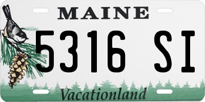 ME license plate 5316SI