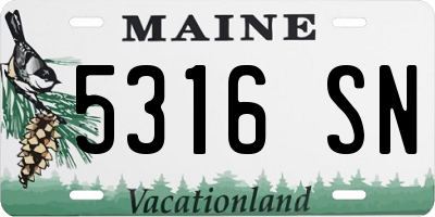 ME license plate 5316SN