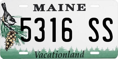 ME license plate 5316SS