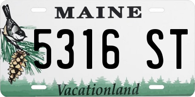 ME license plate 5316ST