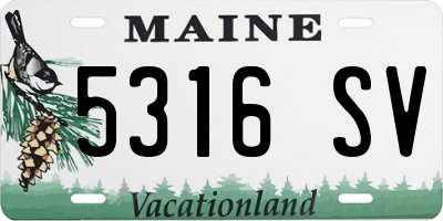 ME license plate 5316SV
