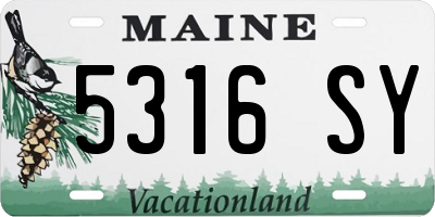 ME license plate 5316SY