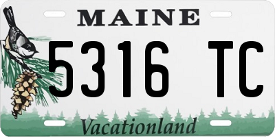 ME license plate 5316TC