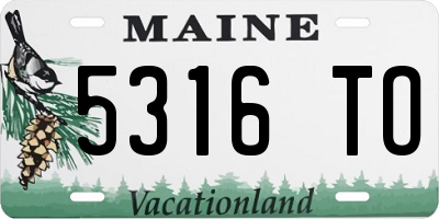 ME license plate 5316TO